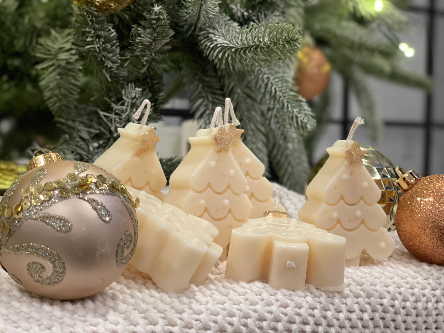 White Christmas Tree Candle